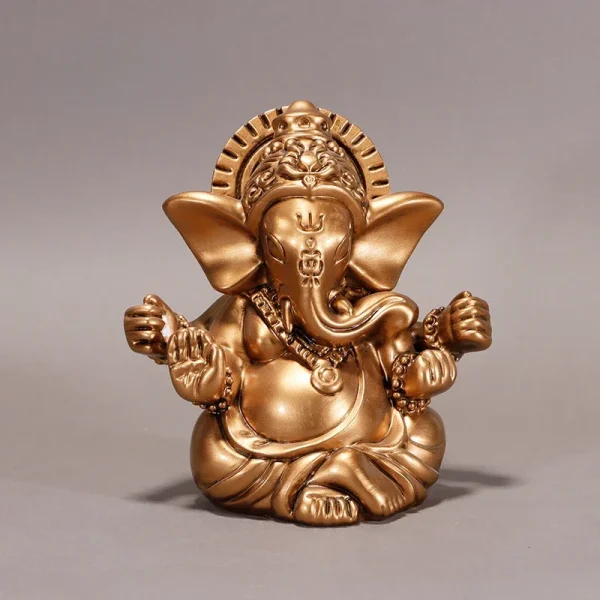 Lord Ganesha Buddha Statue Indian Elephant God Sculptures Gold Ganesh Figurines Ornaments Home Garden Buddha Decoration Statues 2