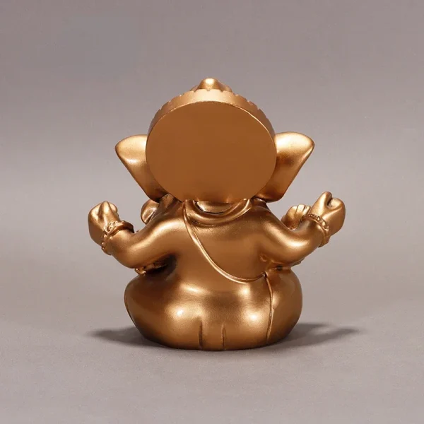 Lord Ganesha Buddha Statue Indian Elephant God Sculptures Gold Ganesh Figurines Ornaments Home Garden Buddha Decoration Statues 4