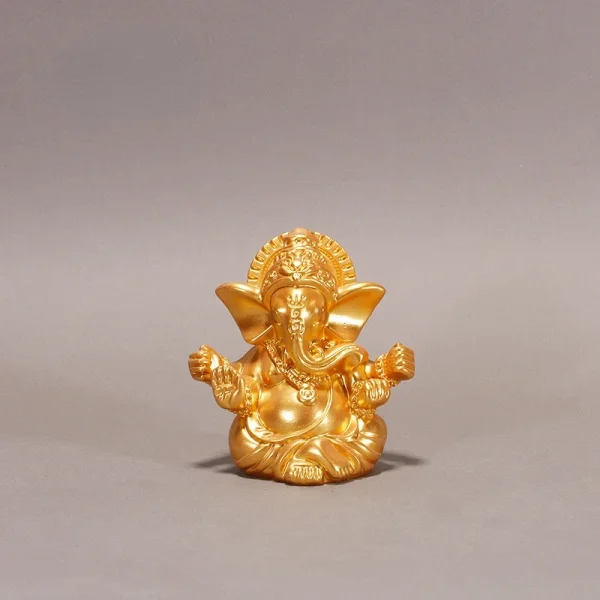 Lord Ganesha Buddha Statue Indian Elephant God Sculptures Gold Ganesh Figurines Ornaments Home Garden Buddha Decoration Statues 5