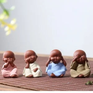 Ceramic Small Buddha Statue Ornaments Monk Figurine Home Crafts Decor Succulents Flower Pot Monk Sculptures Tea Ceremony 1