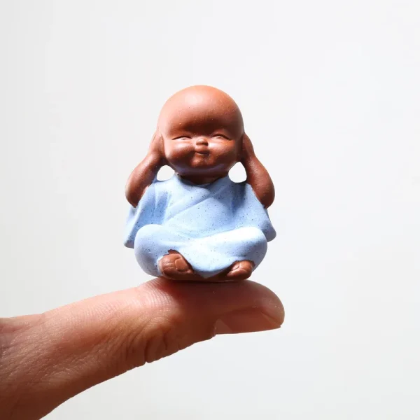 Ceramic Small Buddha Statue Ornaments Monk Figurine Home Crafts Decor Succulents Flower Pot Monk Sculptures Tea Ceremony 3