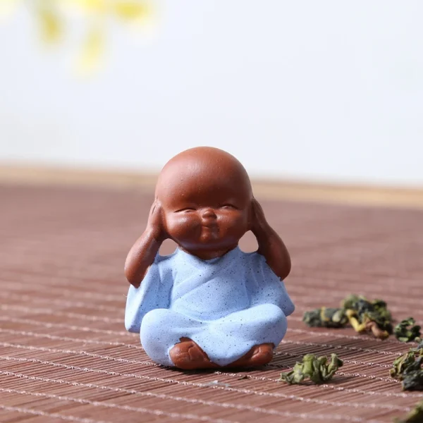 Ceramic Small Buddha Statue Ornaments Monk Figurine Home Crafts Decor Succulents Flower Pot Monk Sculptures Tea Ceremony 5