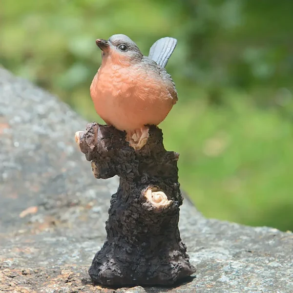 Lifelike Bird Statue Sparrow On Branch Kingfisher Figurine Animal Sculpture Bonsai Decoration Fairy Garden Micro Landscape Resin 2