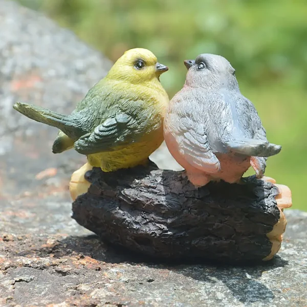 Lifelike Bird Statue Sparrow On Branch Kingfisher Figurine Animal Sculpture Bonsai Decoration Fairy Garden Micro Landscape Resin 3