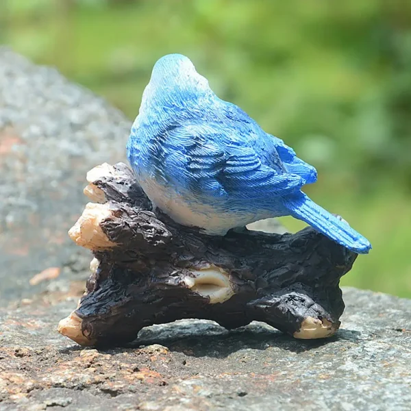 Lifelike Bird Statue Sparrow On Branch Kingfisher Figurine Animal Sculpture Bonsai Decoration Fairy Garden Micro Landscape Resin 4