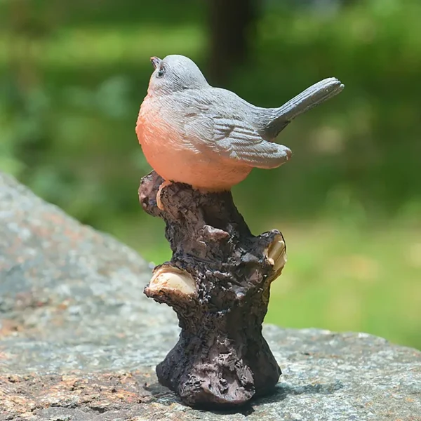 Lifelike Bird Statue Sparrow On Branch Kingfisher Figurine Animal Sculpture Bonsai Decoration Fairy Garden Micro Landscape Resin 5