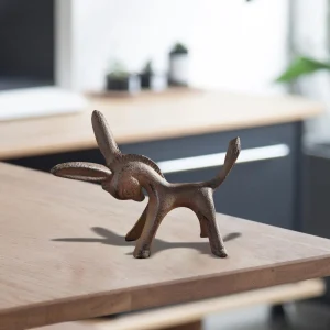 Donkey Animal Figurine Cast Iron Sculpture Collectible Rustic Craft Ornament Donkey Statue for Cabinet Bedroom Birthday Gift 1