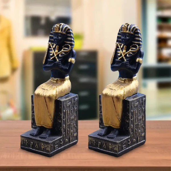 2 Pieces Pharaoh Figurine Sculpture Collectible Artware for Desktop 1