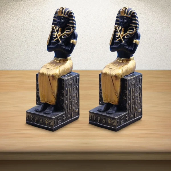 2 Pieces Pharaoh Figurine Sculpture Collectible Artware for Desktop 2