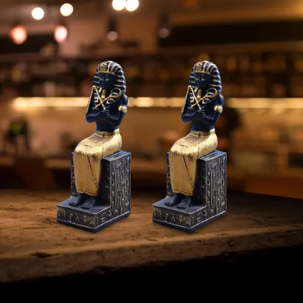 2 Pieces Pharaoh Figurine Sculpture Collectible Artware for Desktop 4