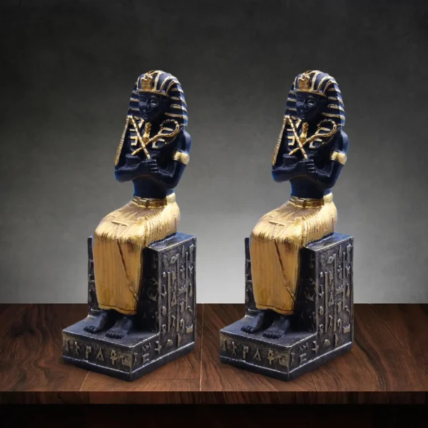 2 Pieces Pharaoh Figurine Sculpture Collectible Artware for Desktop 5