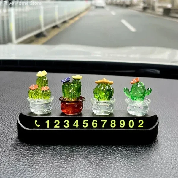 Mini Cactus Figurines Ornaments Cactus Bonsai Decor Sculptures and Figurines Desktop Ornament  Car Home Decoration 5