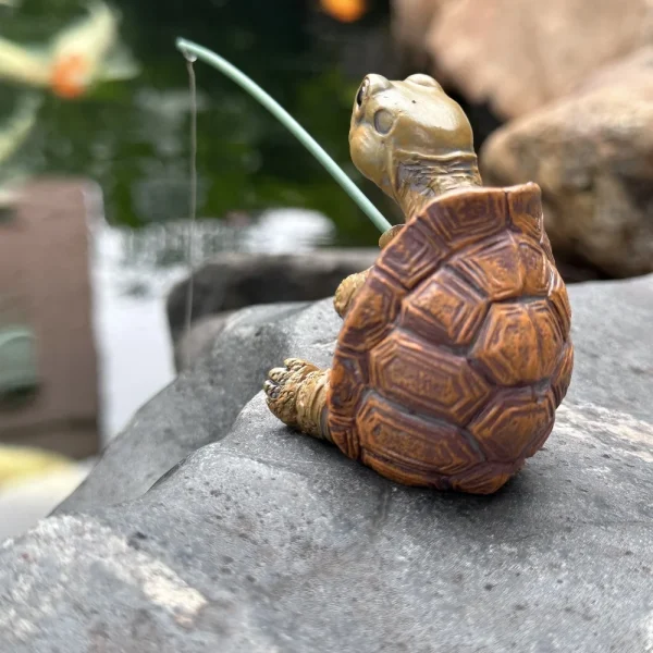 Creative Rope Fishing Turtle Statue Cute Simulation Turtle Resin Figurine Animal Sculpture Ornament Outdoor Home Garden Decor 6