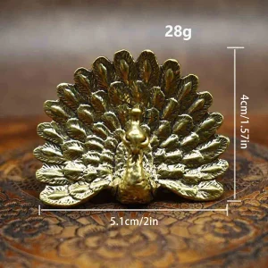 Brass Peacock Statue Vintage Animal Figurine Tabletop Decoration Crafts Home Decor 1