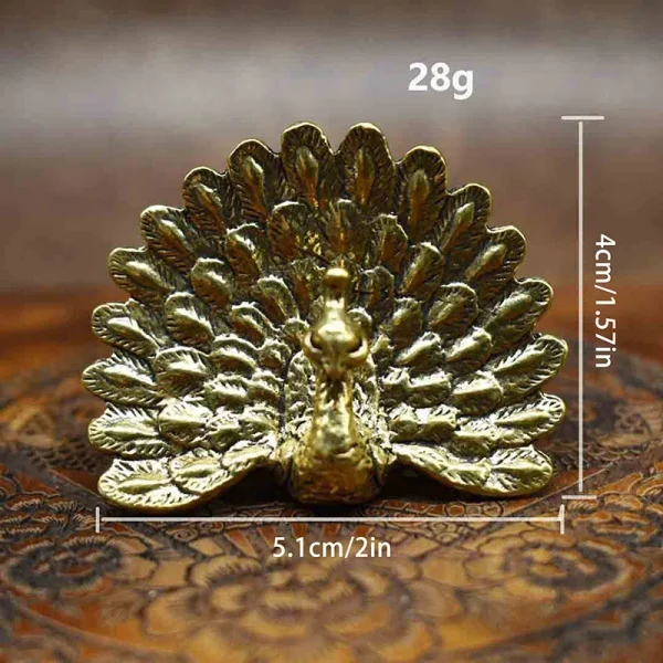 Brass Peacock Statue Vintage Animal Figurine Tabletop Decoration Crafts Home Decor 1