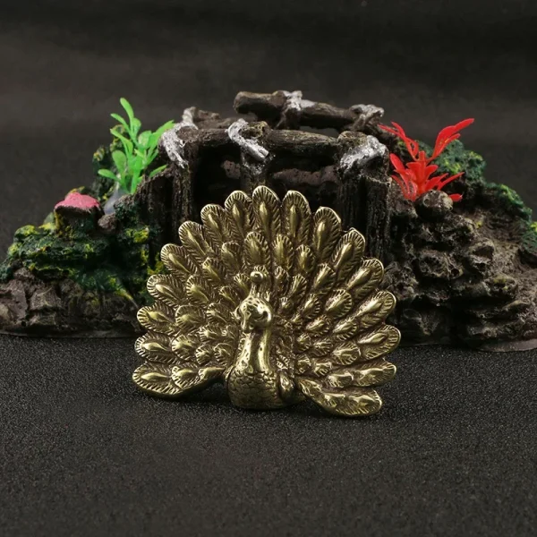 Brass Peacock Statue Vintage Animal Figurine Tabletop Decoration Crafts Home Decor 3