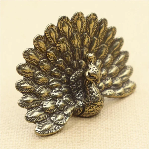 Brass Peacock Statue Vintage Animal Figurine Tabletop Decoration Crafts Home Decor 6