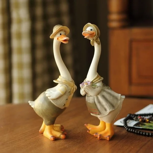 2/Pack of Resin Duck Figurine Miniature Duck for Fairy Garden Home Office Resin Artificial Duck Statue Model Sculpture Decor 2