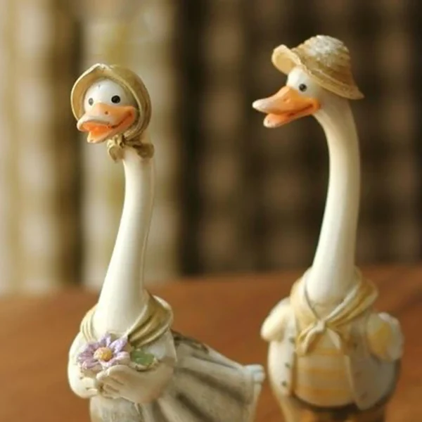 2/Pack of Resin Duck Figurine Miniature Duck for Fairy Garden Home Office Resin Artificial Duck Statue Model Sculpture Decor 6