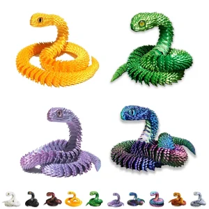 3D Printed Snake Movable Joint Simulation Snake Figurine Creative Home Office Desktop Ornament 2025 New Year Gifts Crafts Gift 1