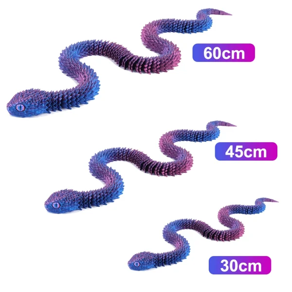 3D Printed Snake Movable Joint Simulation Snake Figurine Creative Home Office Desktop Ornament 2025 New Year Gifts Crafts Gift 2