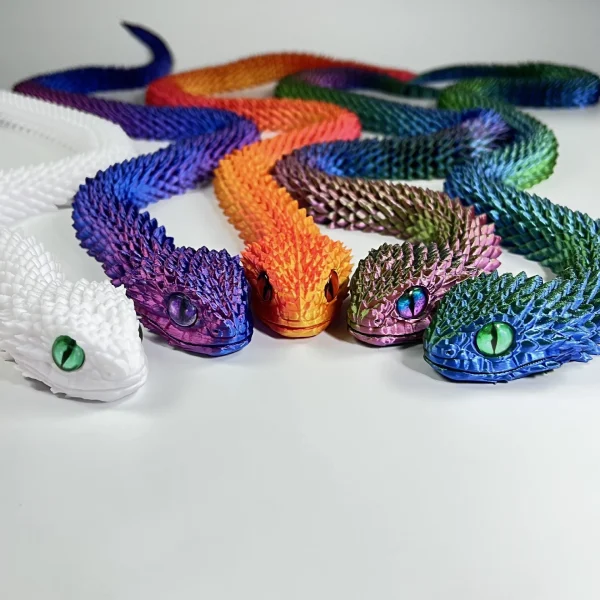3D Printed Snake Movable Joint Simulation Snake Figurine Creative Home Office Desktop Ornament 2025 New Year Gifts Crafts Gift 3