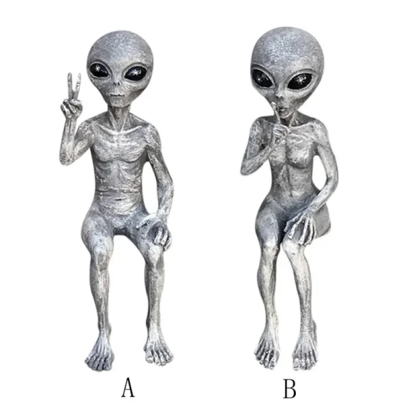 New Outer Space Alien Accessories Statue Martians Garden Figurine Set For Home Indoor Outdoor Decoration Courtyard Ornaments 3