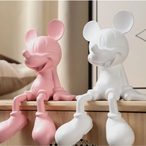 Cartoon Disneys Mickeys Mouse Statue Resin Sitting Mickeys Sculpture Figurines Fashion Brand Ornament Office Home Interior Decor 1