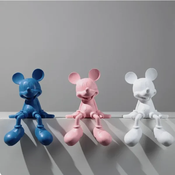 Cartoon Disneys Mickeys Mouse Statue Resin Sitting Mickeys Sculpture Figurines Fashion Brand Ornament Office Home Interior Decor 2