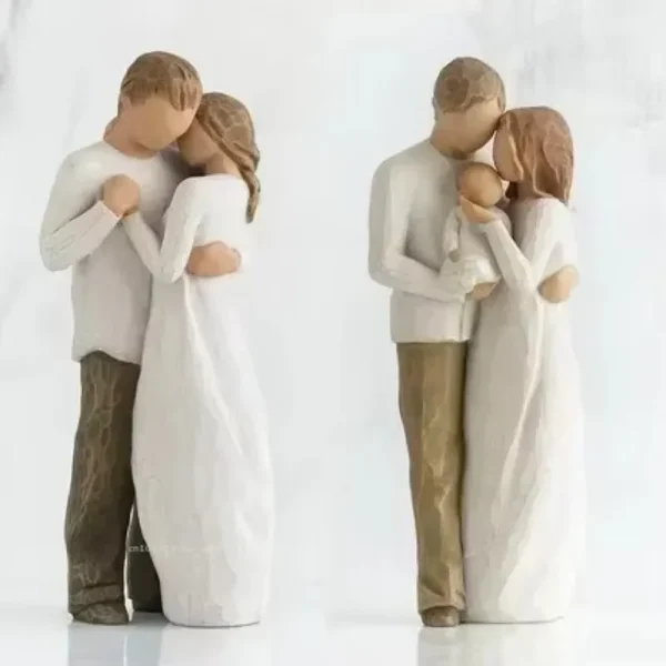 Nordic Style Figure Nativity Scene Wood Sculptures Family Ornament Family Resin Figurine Crafts Wedding Gift for Home Decoration 2