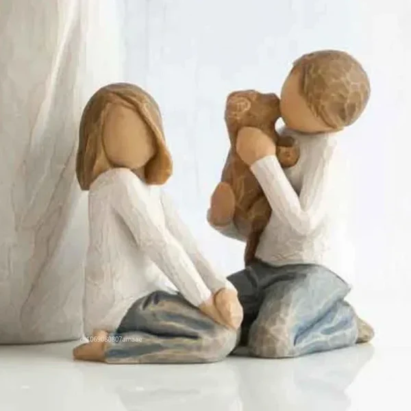 Nordic Style Figure Nativity Scene Wood Sculptures Family Ornament Family Resin Figurine Crafts Wedding Gift for Home Decoration 3