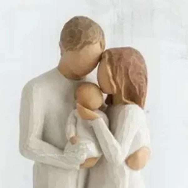 Nordic Style Figure Nativity Scene Wood Sculptures Family Ornament Family Resin Figurine Crafts Wedding Gift for Home Decoration 4
