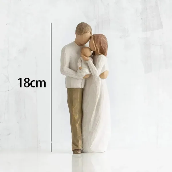 Nordic Style Figure Nativity Scene Wood Sculptures Family Ornament Family Resin Figurine Crafts Wedding Gift for Home Decoration 5
