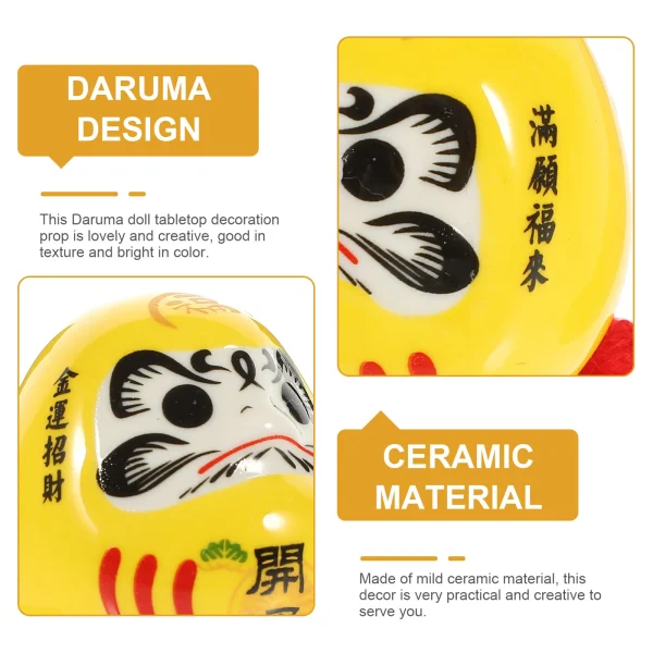 Dharma Eggs Daruma Figurine Japanese Decor Ceramic Traditional Sculpture Statue for Car Ceramics Figurines Buddhism 5