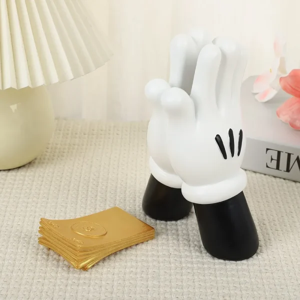 Aesthetic Cartoon Hand Figure Resin Money Statue Figurine Modern Designer Sculpture Luxury Livingroom Decoration Room Accessory 2