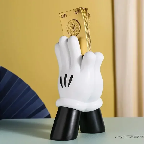 Aesthetic Cartoon Hand Figure Resin Money Statue Figurine Modern Designer Sculpture Luxury Livingroom Decoration Room Accessory 4