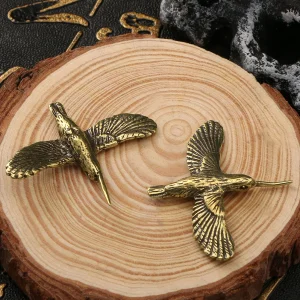  2 Pcs Copper Bird Ornaments Shaped Sculpture Micro Mini Figurines Birds Decorative Home Statue Retro Decorations Vintage 1