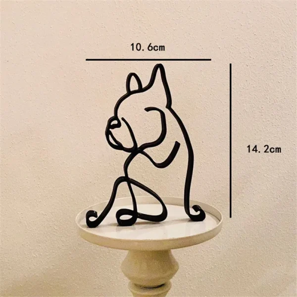 Dog Art Sculpture Metal Dog Abstract Minimalist Art Iron Figurines Office Desktop Accessories For Home Decoration Cute Miniature 2