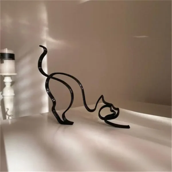 Dog Art Sculpture Metal Dog Abstract Minimalist Art Iron Figurines Office Desktop Accessories For Home Decoration Cute Miniature 3