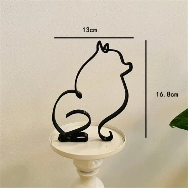 Dog Art Sculpture Metal Dog Abstract Minimalist Art Iron Figurines Office Desktop Accessories For Home Decoration Cute Miniature 4