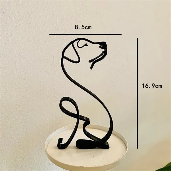 Dog Art Sculpture Metal Dog Abstract Minimalist Art Iron Figurines Office Desktop Accessories For Home Decoration Cute Miniature 5
