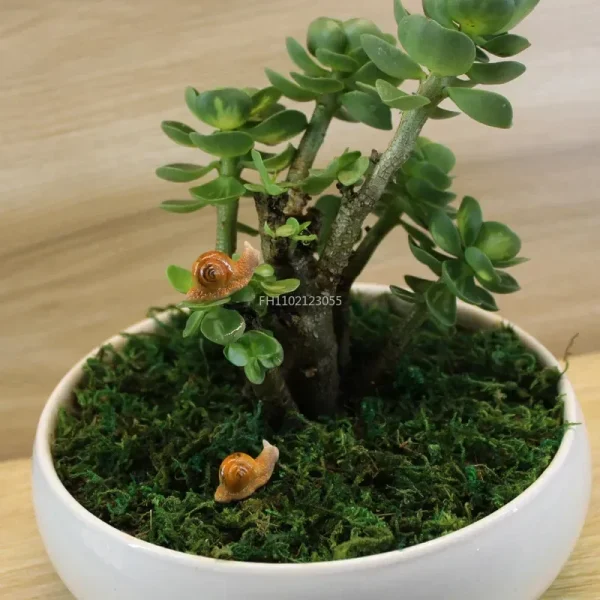 Micro Landscape Simulation Small Snail Garden Decoration Snail Ornament Snail Model Resin Craft Miniature Figurine Home Decor 2