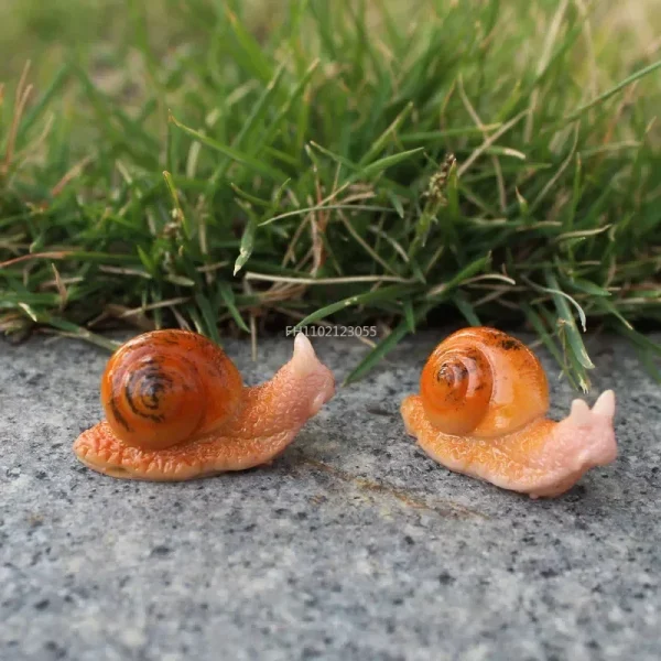 Micro Landscape Simulation Small Snail Garden Decoration Snail Ornament Snail Model Resin Craft Miniature Figurine Home Decor 3