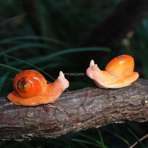 Micro Landscape Simulation Small Snail Garden Decoration Snail Ornament Snail Model Resin Craft Miniature Figurine Home Decor 4