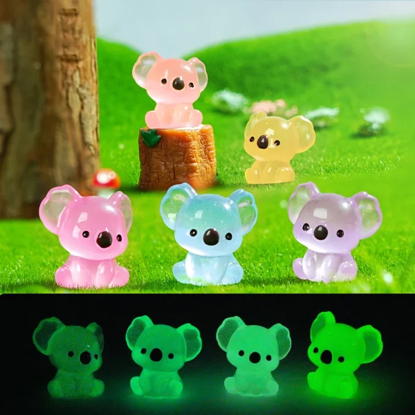 Mini Luminous Koala Kawaii Resin Cowra Fairy Garden Decoration Miniature Figurines Moss Microlandscape Accessories 1