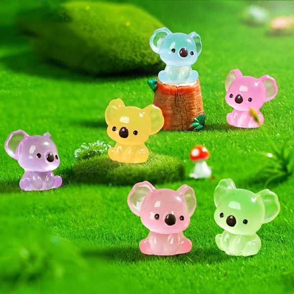Mini Luminous Koala Kawaii Resin Cowra Fairy Garden Decoration Miniature Figurines Moss Microlandscape Accessories 2