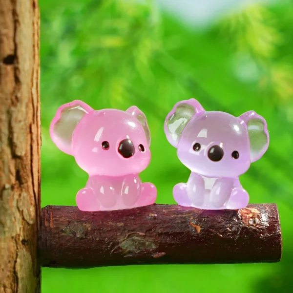 Mini Luminous Koala Kawaii Resin Cowra Fairy Garden Decoration Miniature Figurines Moss Microlandscape Accessories 4