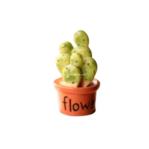 1pcs Kawaii Resin Mini 3D Cactus DIY Flatback Miniature Dollhouse Items Statues Desk Accessories Figures Sculptures Figurines 5