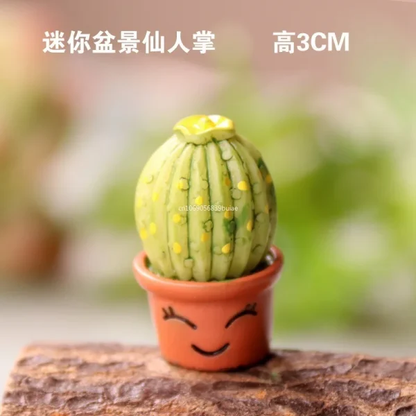 1pcs Kawaii Resin Mini 3D Cactus DIY Flatback Miniature Dollhouse Items Statues Desk Accessories Figures Sculptures Figurines 6