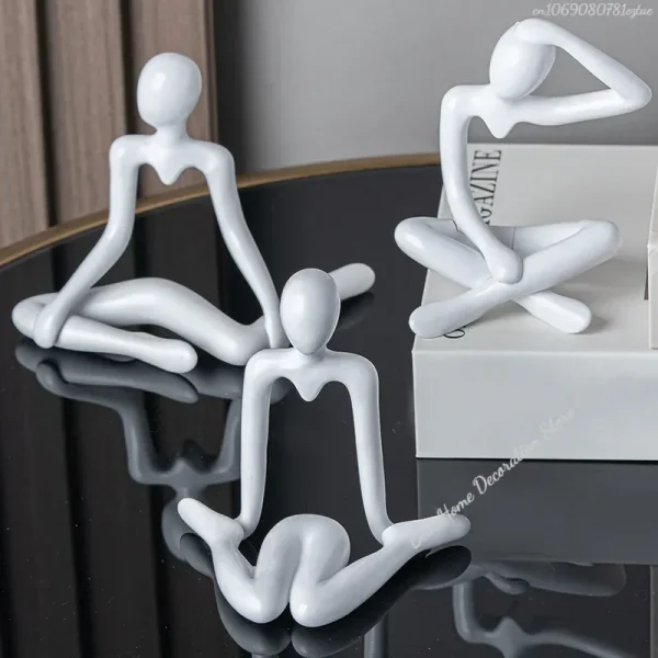 1pc Plastic Thinker Statues Abstract Mini Characters Figurines Home Office Study Room Bookshelf Decor Accessories 2
